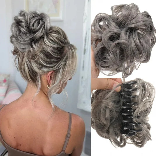 Curly Claw Clip Messy Bun Hair Extension for Instant Updos