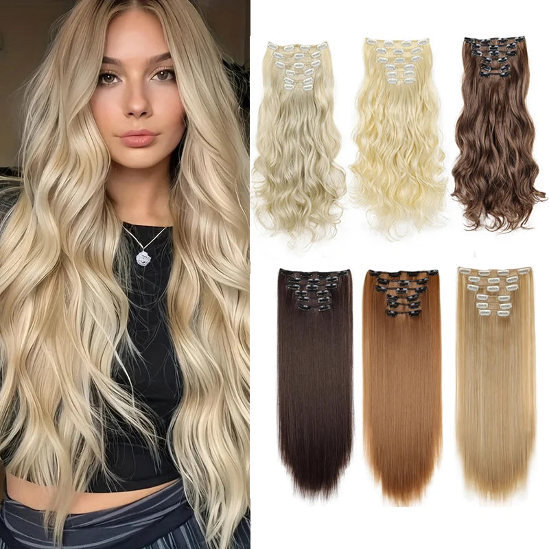 Long Curly Clip-In Hair Extensions for Instant Volume and Length