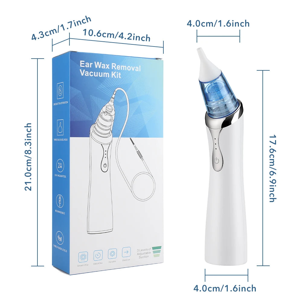 Electric 2-in-1 Nasal Aspirator and Ear Wax Removal Kit for Family