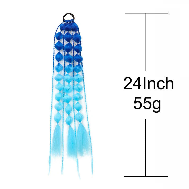 Colorful Bubble Braid Ponytail Extension for Women - 3