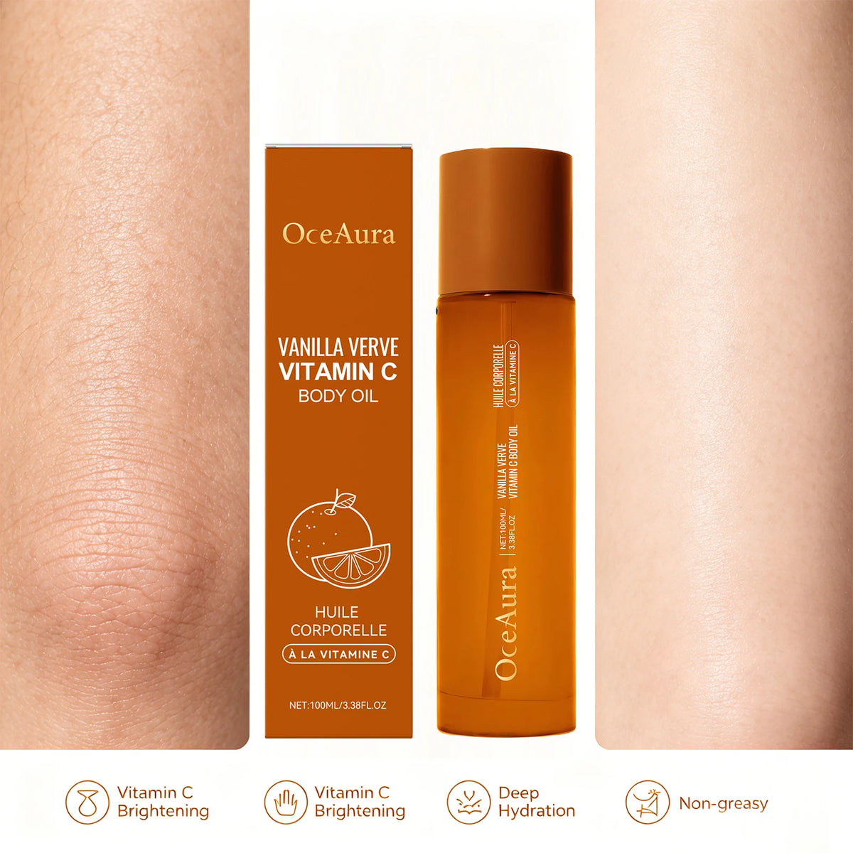 Vitamin C Brightening Body Oil for Deep Hydration and Radiant Skin