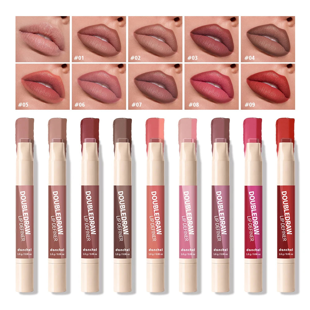 2-in-1 Dual Ended Matte Lip Contour Liner and Hydrating Gloss Pen - 1