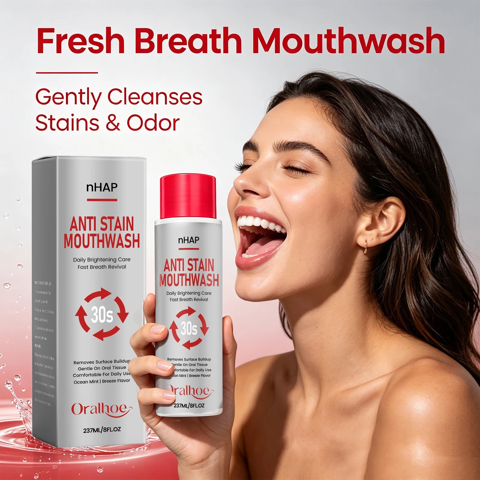 Anti-Stain Whitening Mouthwash for Fresh Breath and Plaque Removal - 2
