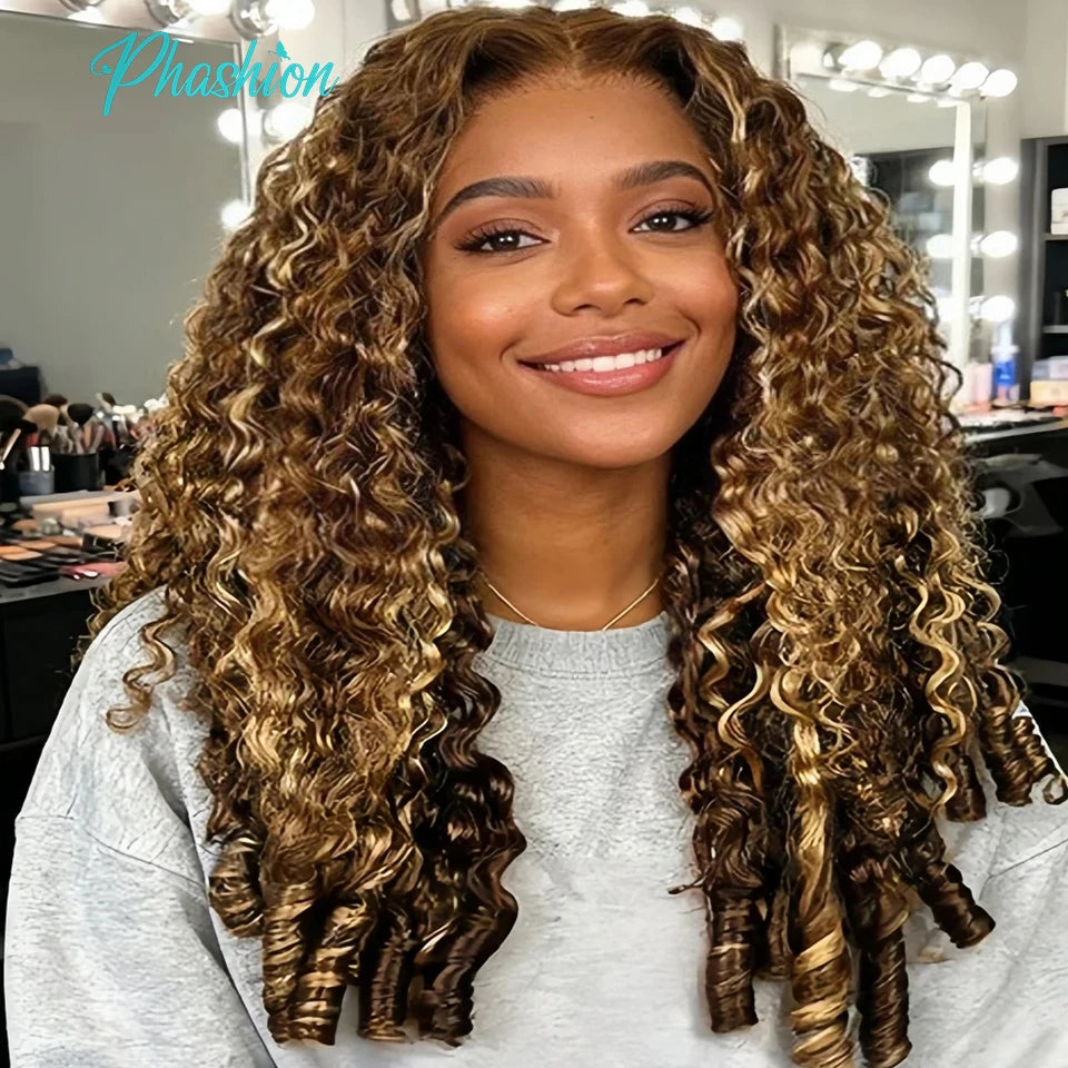 Burmese Curly Highlight Human Hair Bundles - 15