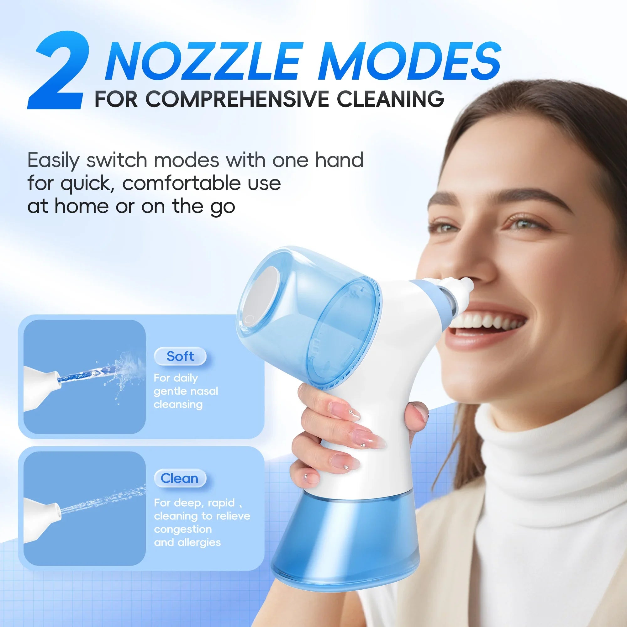 Portable Electric Oral Irrigator and Nasal Rinse Cleaning System - 4