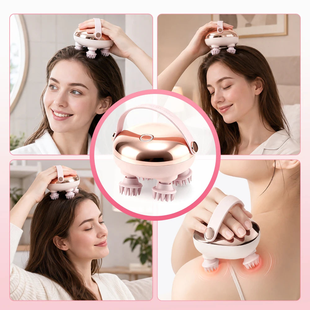 Electric Waterproof Scalp Massager for Stress Relief and Hair Growth