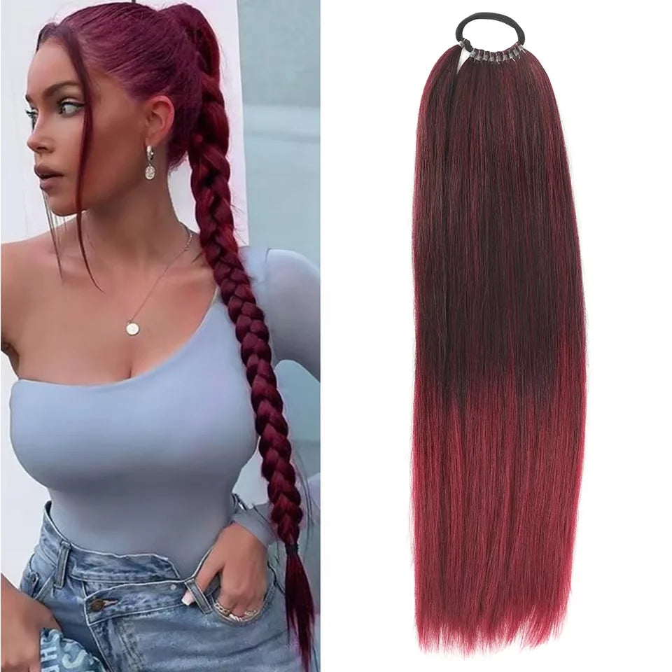 24-Inch Straight Synthetic Ponytail Extension - 11