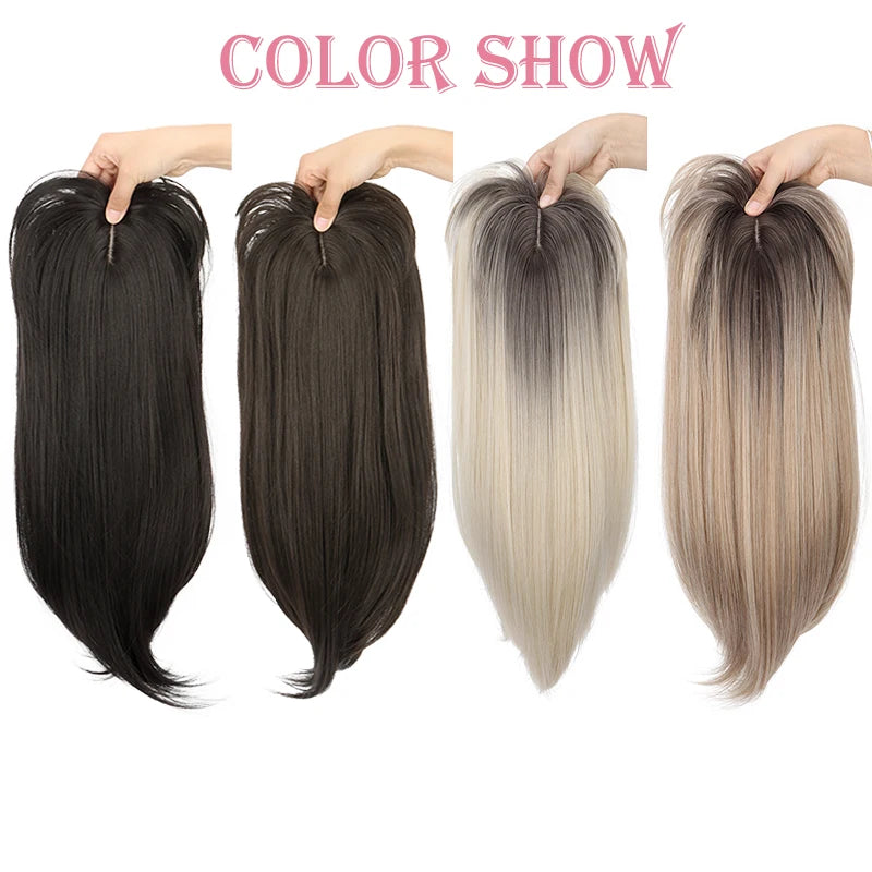 20-Inch Straight Hair Topper with Bangs for Thinning Hair