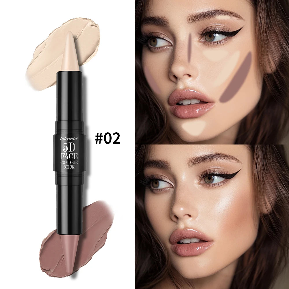 Dual-Ended Cream Contour and Highlighter Stick for Professional Sculpting - 19