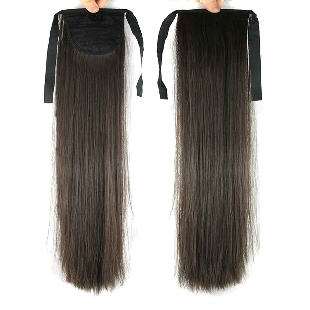 Long Straight Drawstring Ponytail Extension