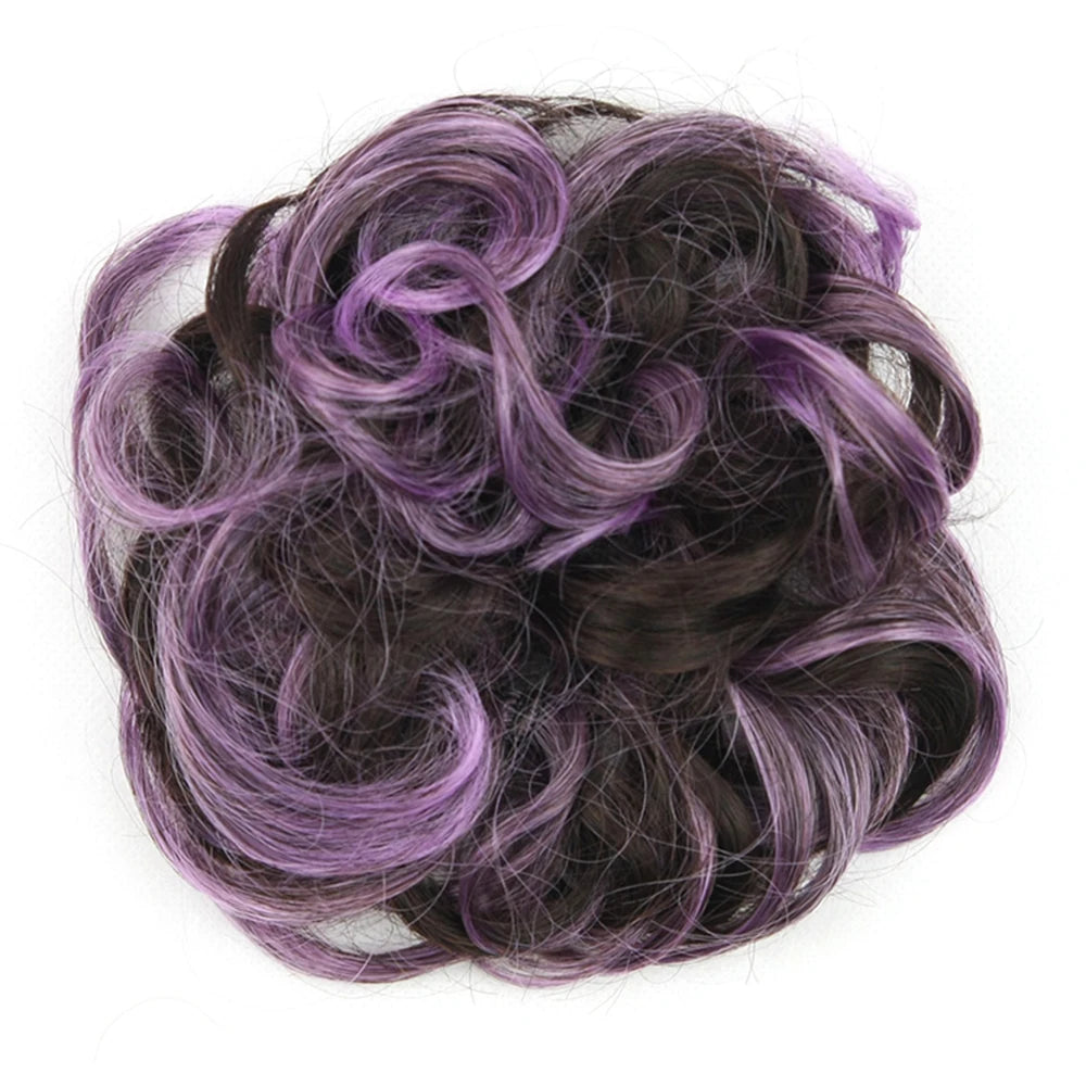 Messy Curly Hair Bun Scrunchie for Instant Volume and Elegant Updos - 14