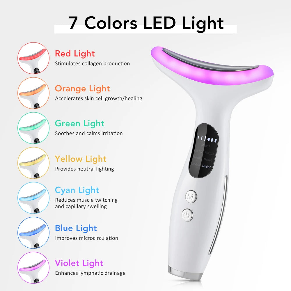 7-Color LED Neck and Face Lifting Massager for Skin Tightening - 6