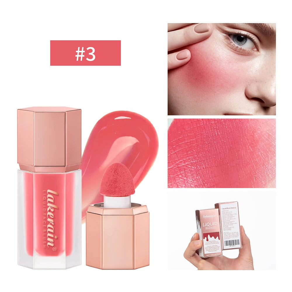Waterproof Liquid Blush with Built-in Applicator for Natural Matte Finish