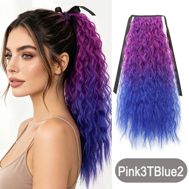 22-Inch Kinky Curly Drawstring Ponytail Hair Extension - 15