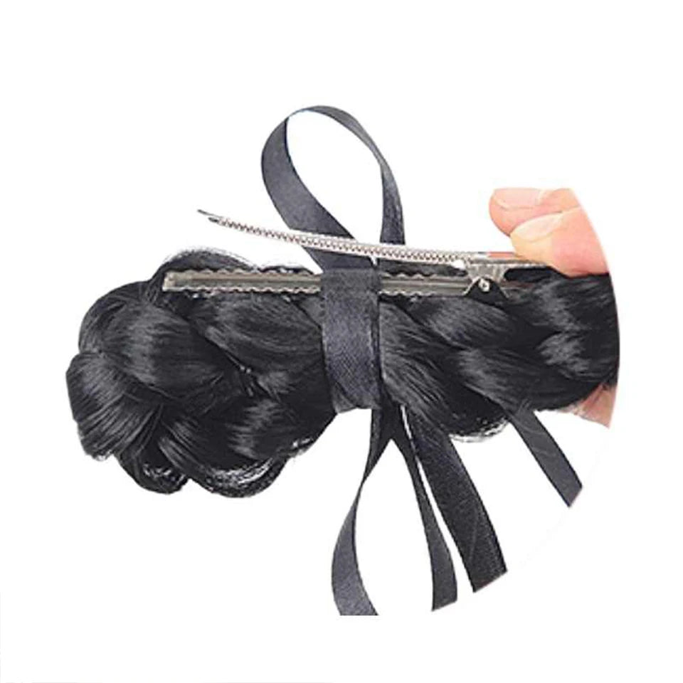 Synthetic Braid Hair Scrunchie for Instant Messy Bun Updos - 12