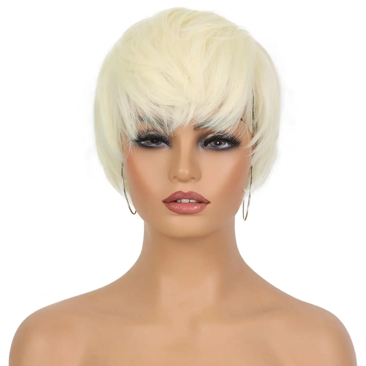 Short Blonde Pixie Cut Wig with Bangs for Daily Wear