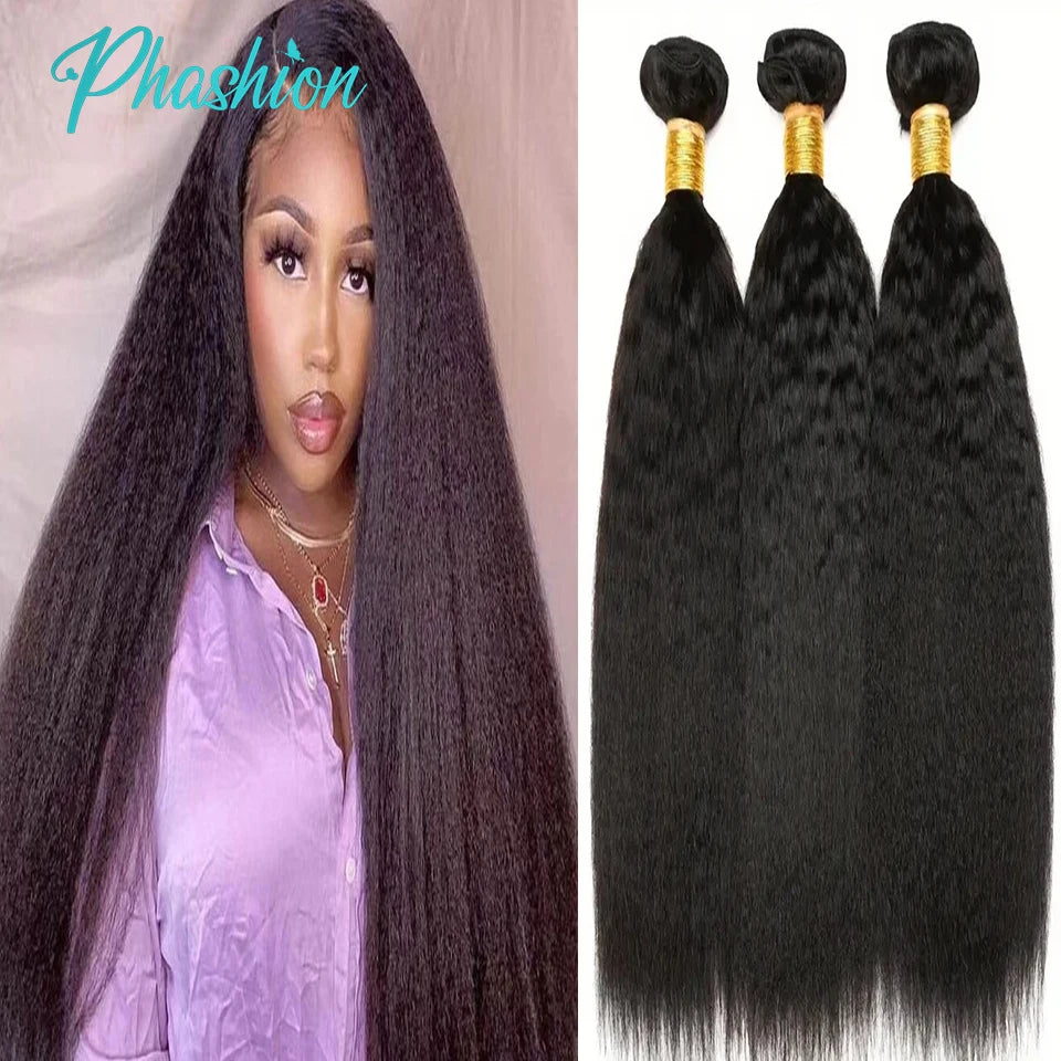 Kinky Straight Human Hair Extensions for Seamless Styling