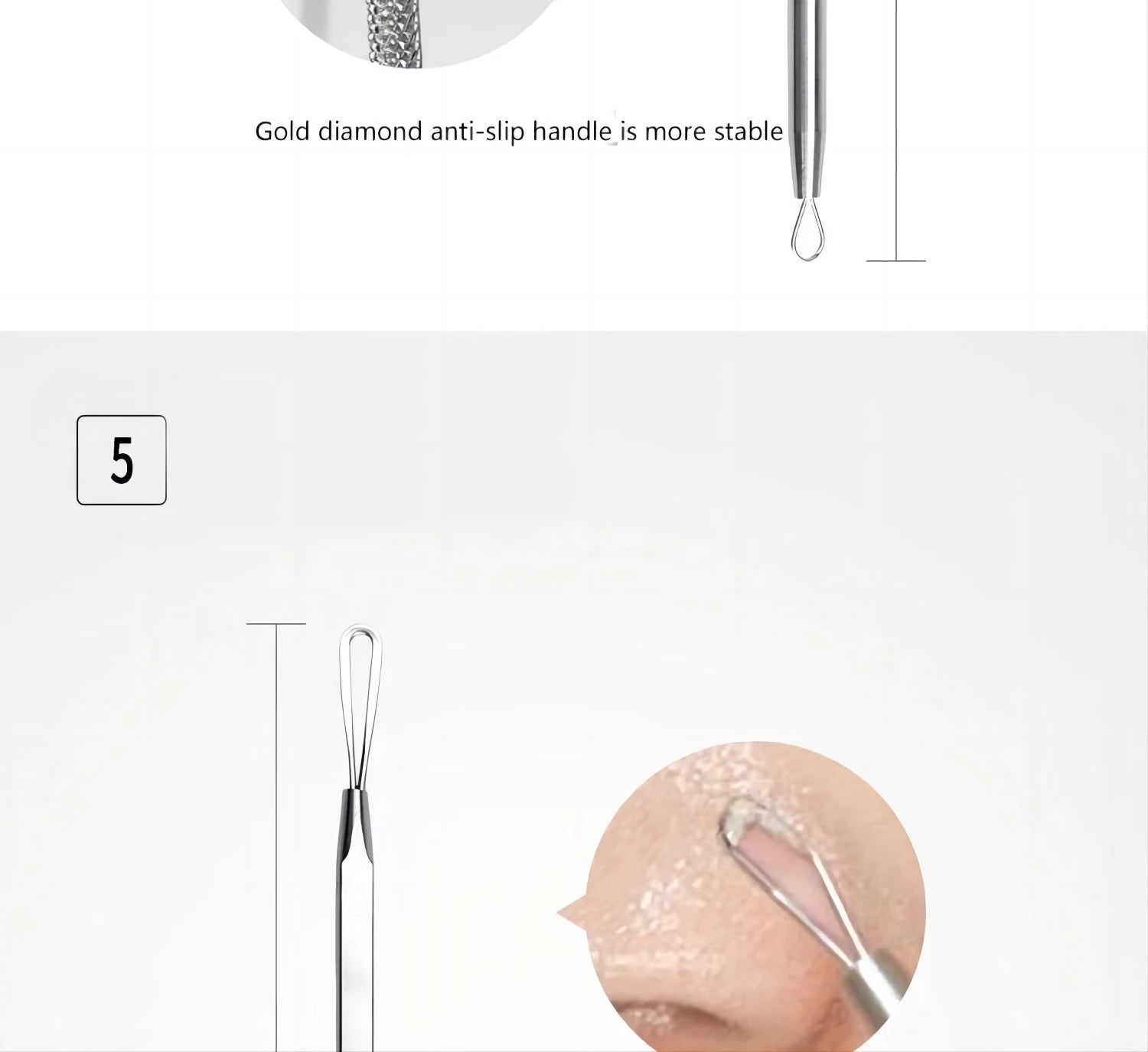 Professional Stainless Steel Blackhead and Pimple Extractor Tool Kit - 17