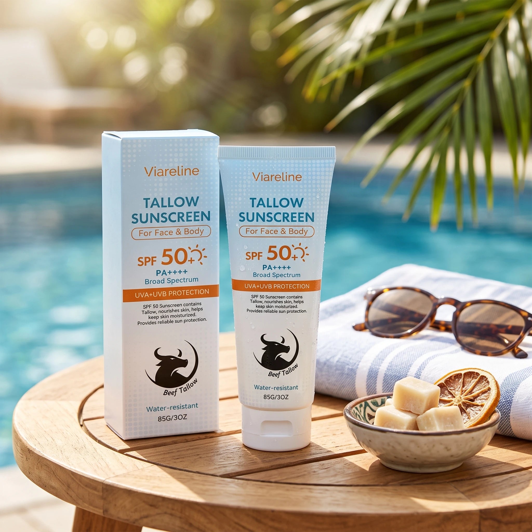 SPF 50 Tallow Sunscreen for Face and Body Hydration and Protection - 5