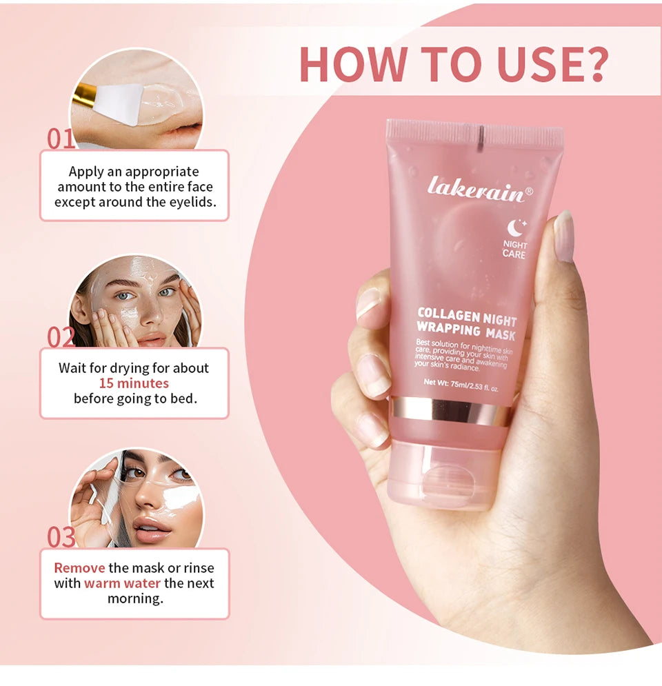 Collagen Overnight Wrapping Peel-Off Mask for Firming and Hydration
