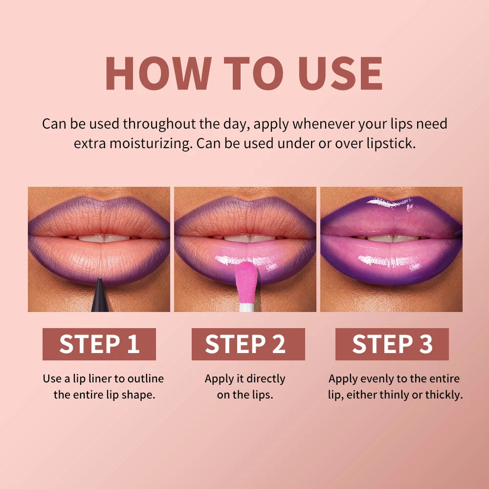 Hydrating Lip Liner and Gloss Combo Set for Defined Shiny Lips - 6