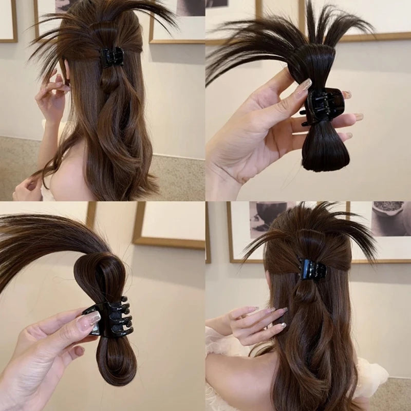Synthetic Claw Clip Ponytail Hair Extension for Instant Volume