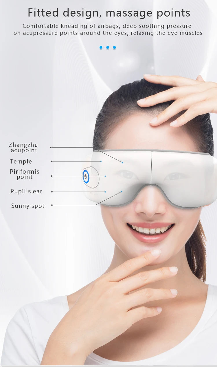 Rechargeable Eye Massager with Heat and Air Compression for Relaxation