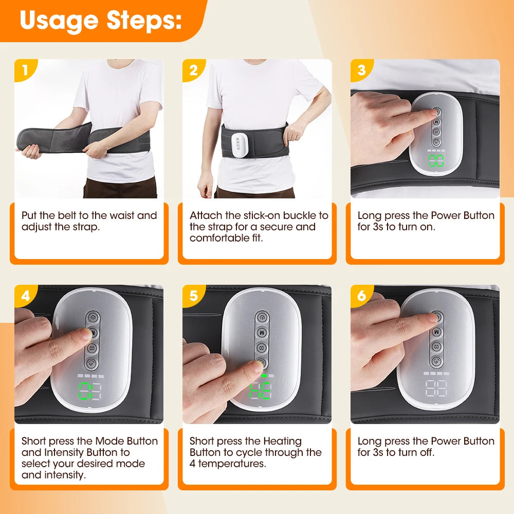 Cordless Heated Back Massage Belt with Air Compression