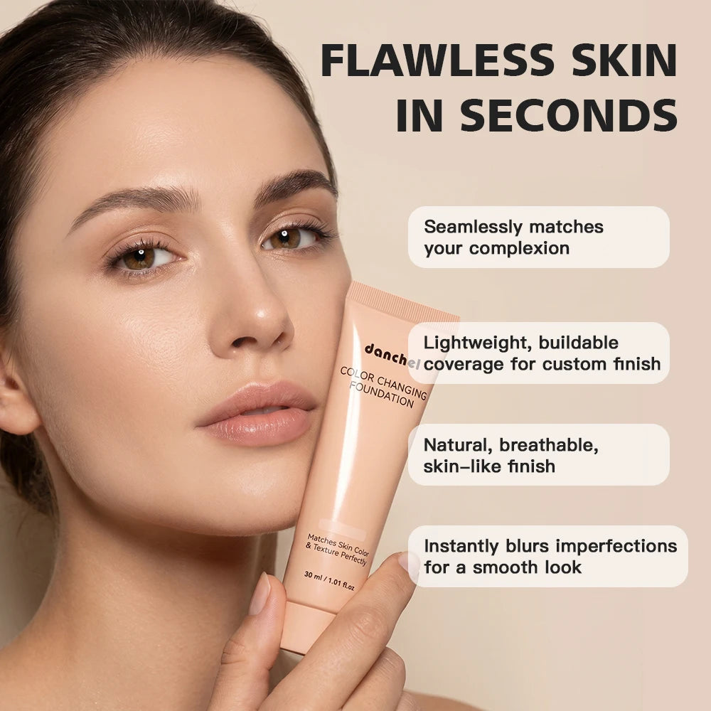 Color-Changing Liquid Foundation for Flawless Even Skin Tone Coverage