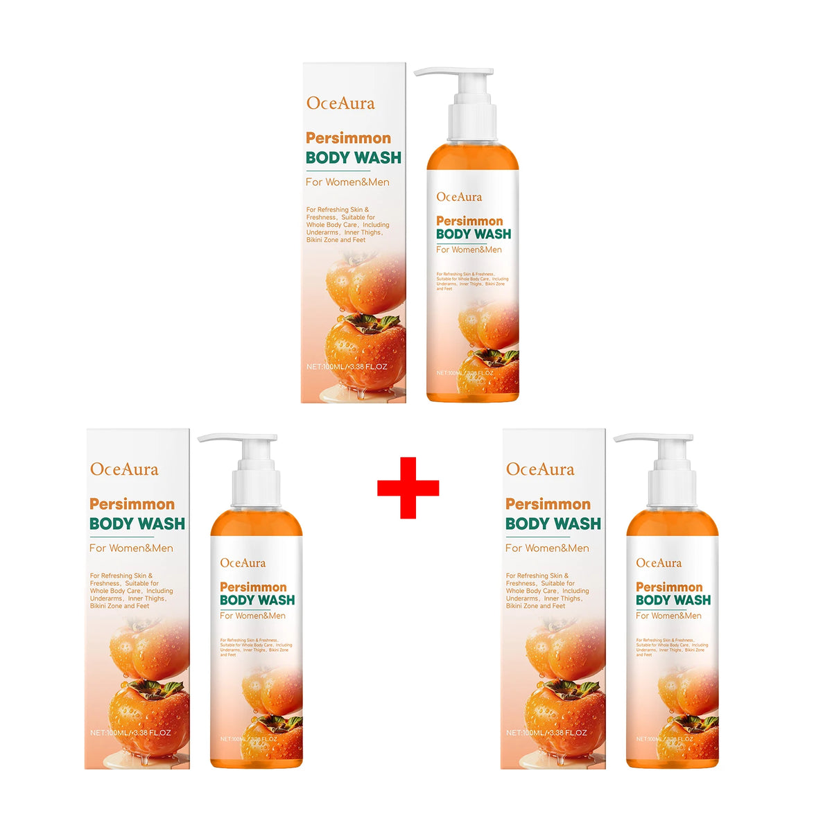 Persimmon Body Wash for Natural Odor Elimination and Skin Refreshment