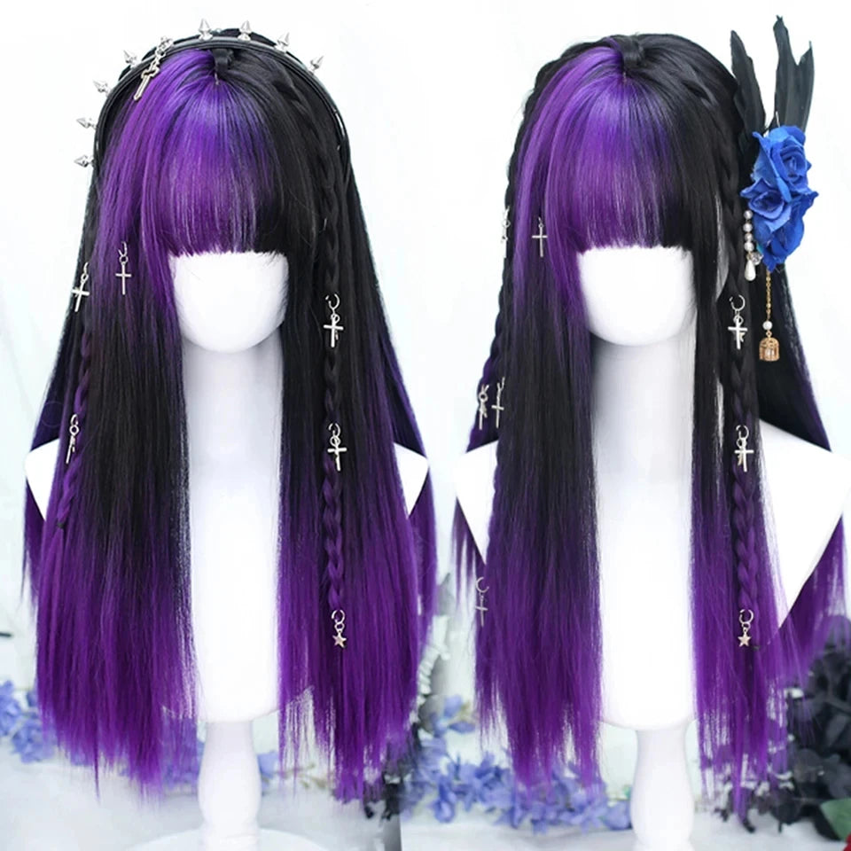 Long Orange and Yellow Ombre Wavy Wig for Daily Wear and Cosplay