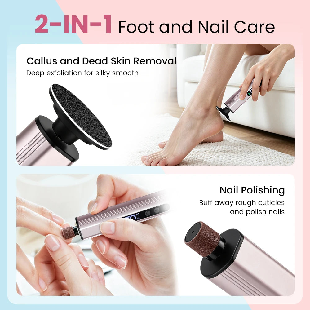 Electric Rechargeable Foot Callus Remover and Nail Polishing Care Tool - 2