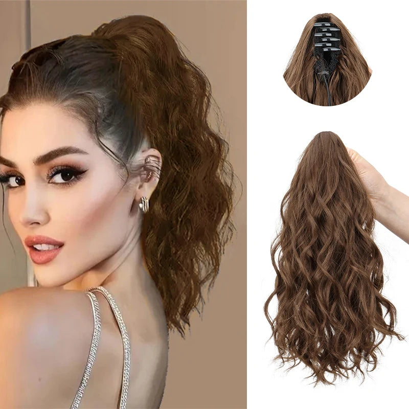 Curly Claw Clip Ponytail Hair Extension for Women - 10