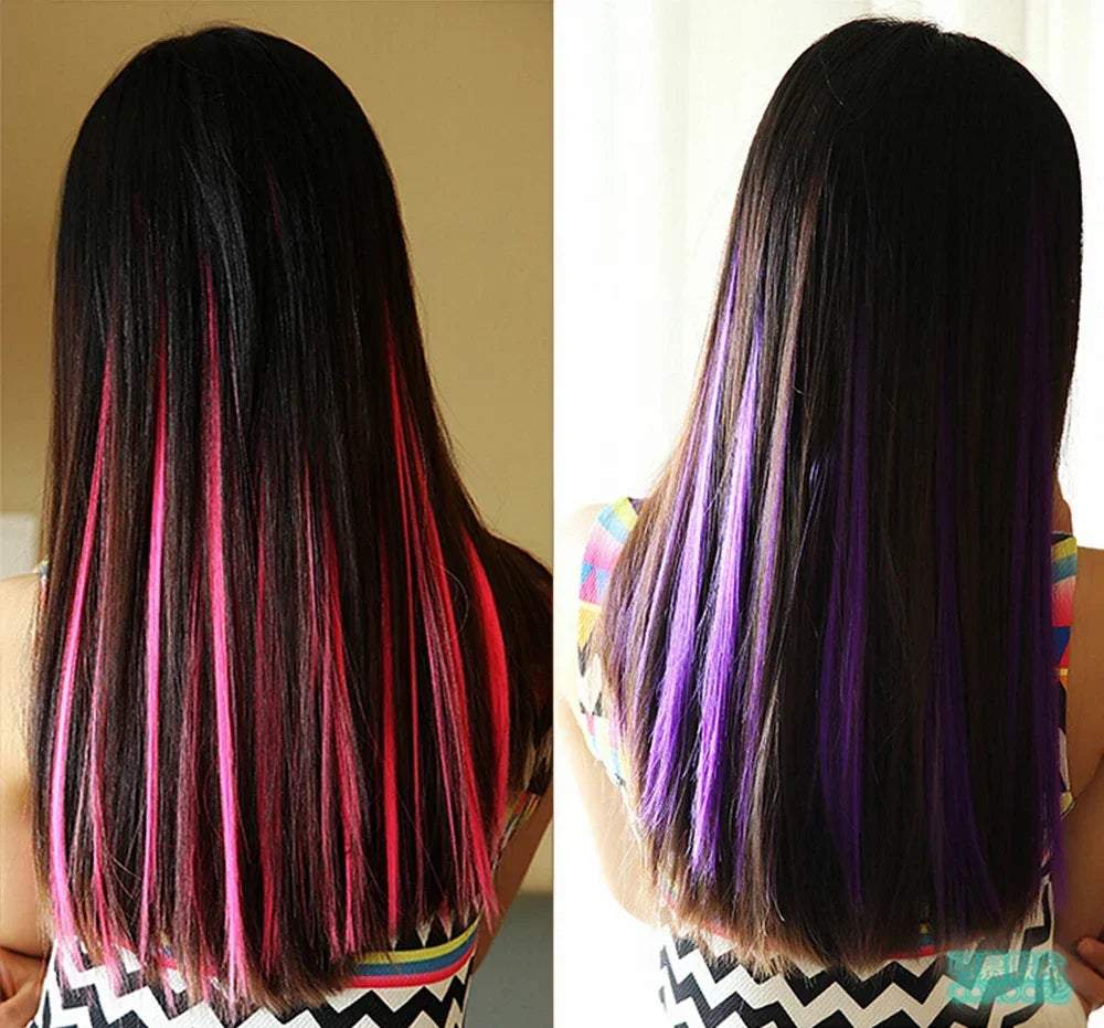 Synthetic Clip-In Straight Hair Extensions for Cosplay and Styling - 5