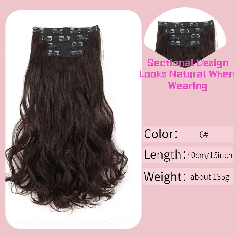 16-Inch Wavy Clip-In Hair Extensions for Instant Volume - 16