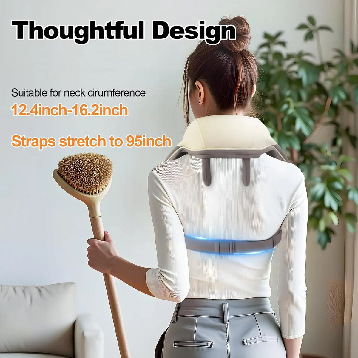 Wireless 6D Neck and Shoulder Massage Pillow with Deep Tissue Heat Therapy
