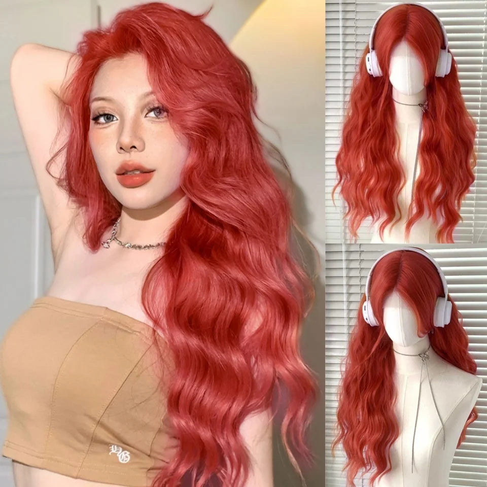 Wavy Brown Cosplay Wig with Curly Pigtails for Costume Parties - 71