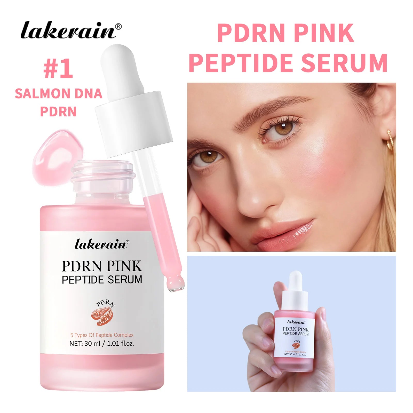 Salmon PDRN Pink Peptide Facial Serum for Radiant Glass-Like Skin - 20