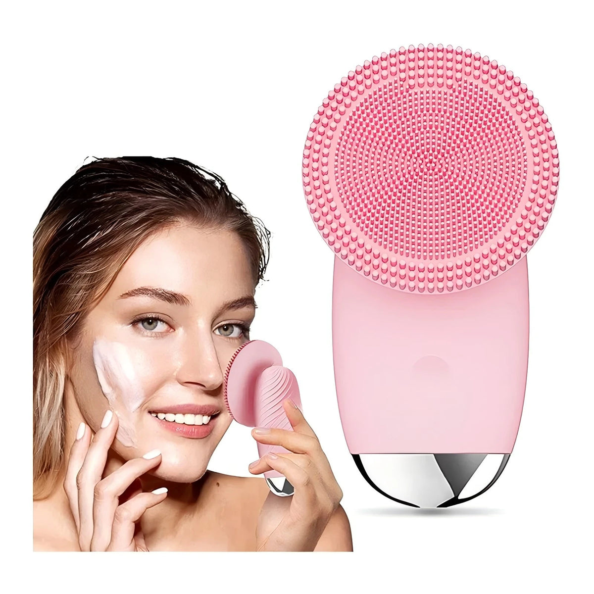 Electric Silicone Face Cleansing Brush for Deep Pore Exfoliation