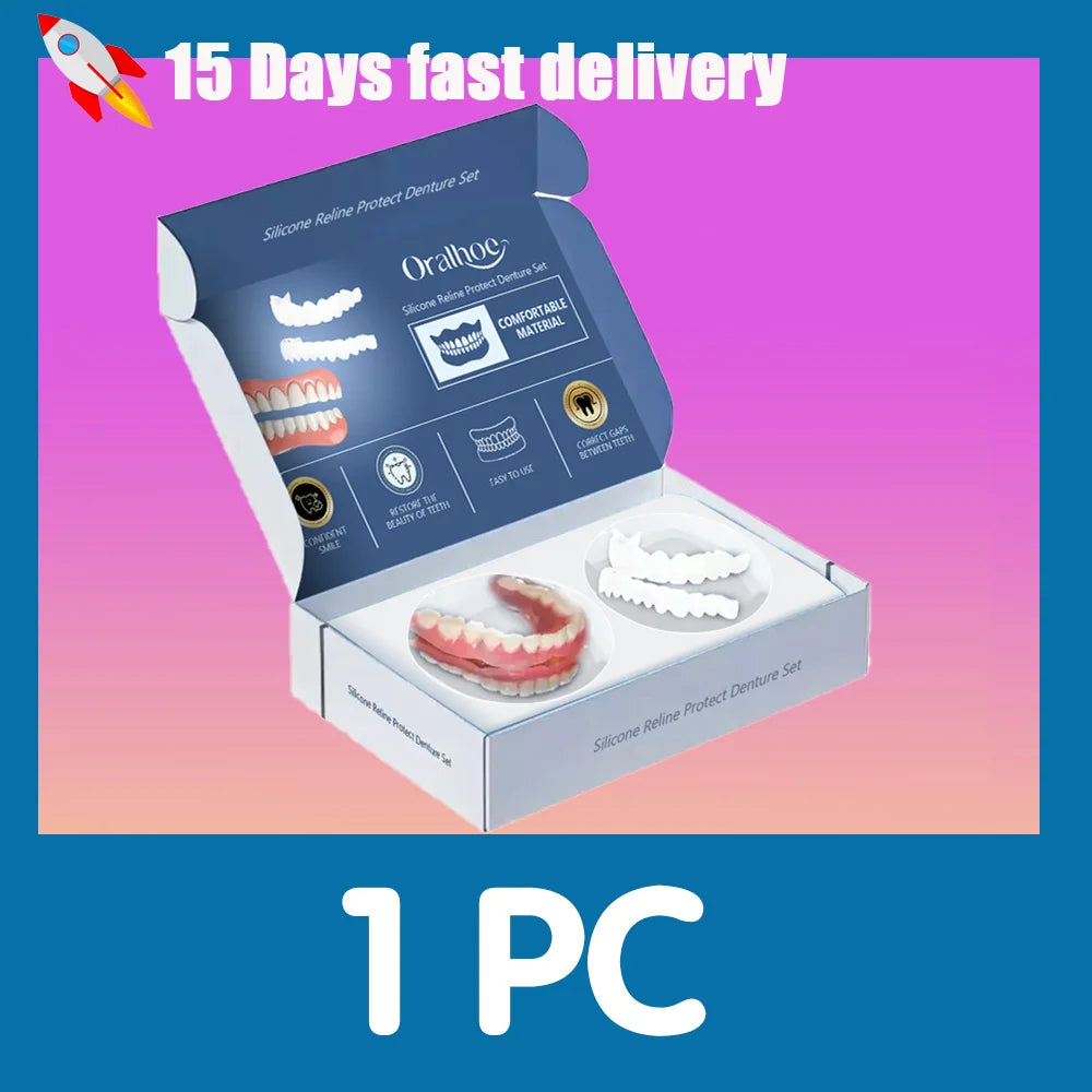Adjustable Silicone Smile Veneers Kit for Upper and Lower Teeth - 7
