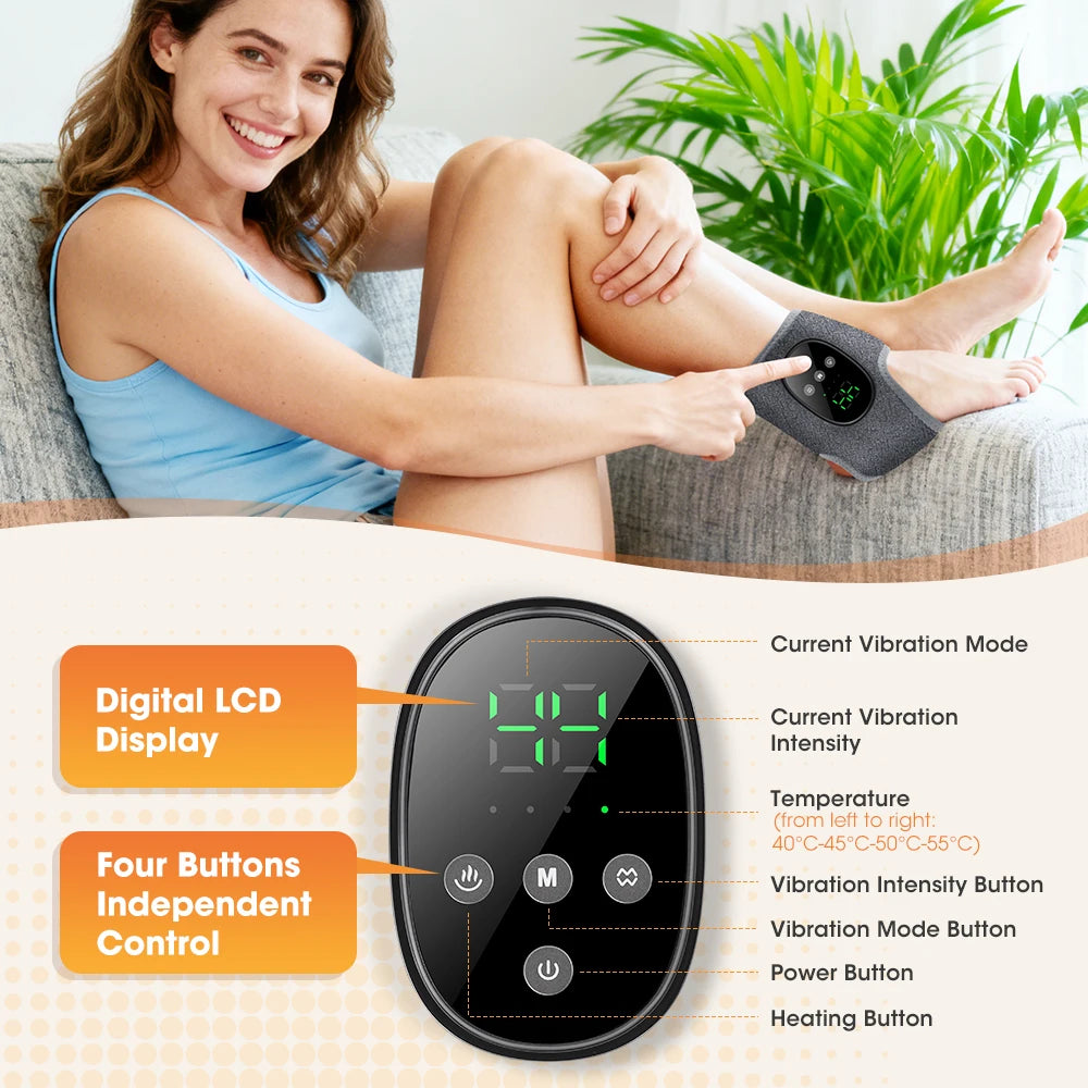 Cordless Heated Ankle Vibration Massager for Pain Relief and Relaxation - 4
