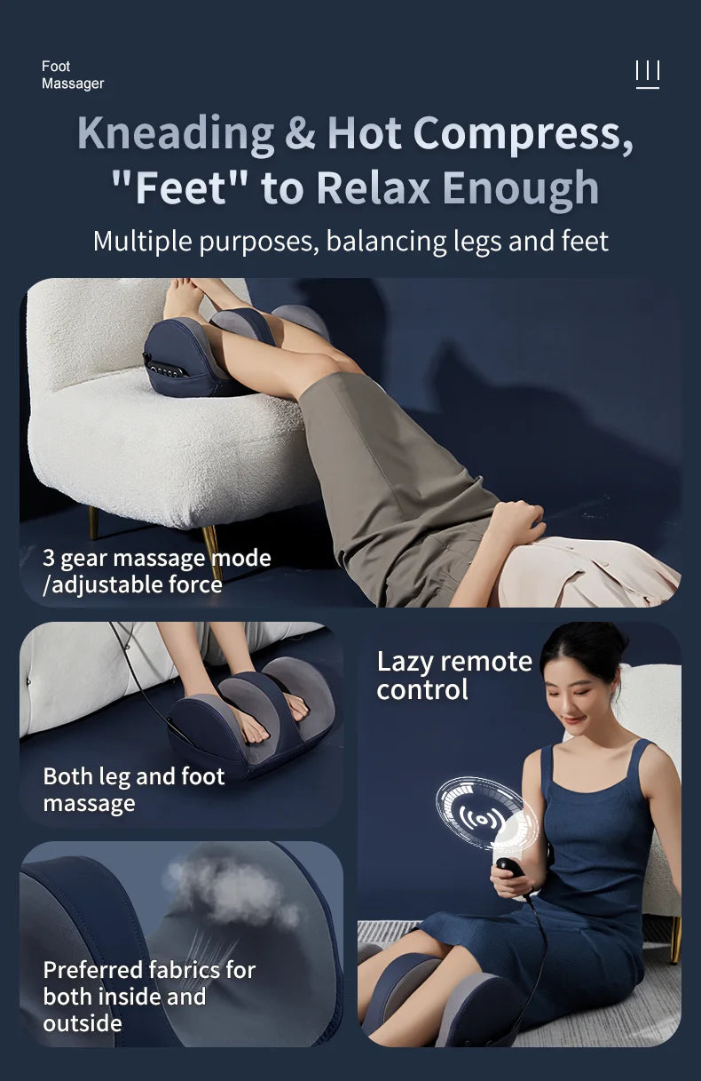 Multifunctional Shiatsu Foot and Calf Massager with Soothing Heat