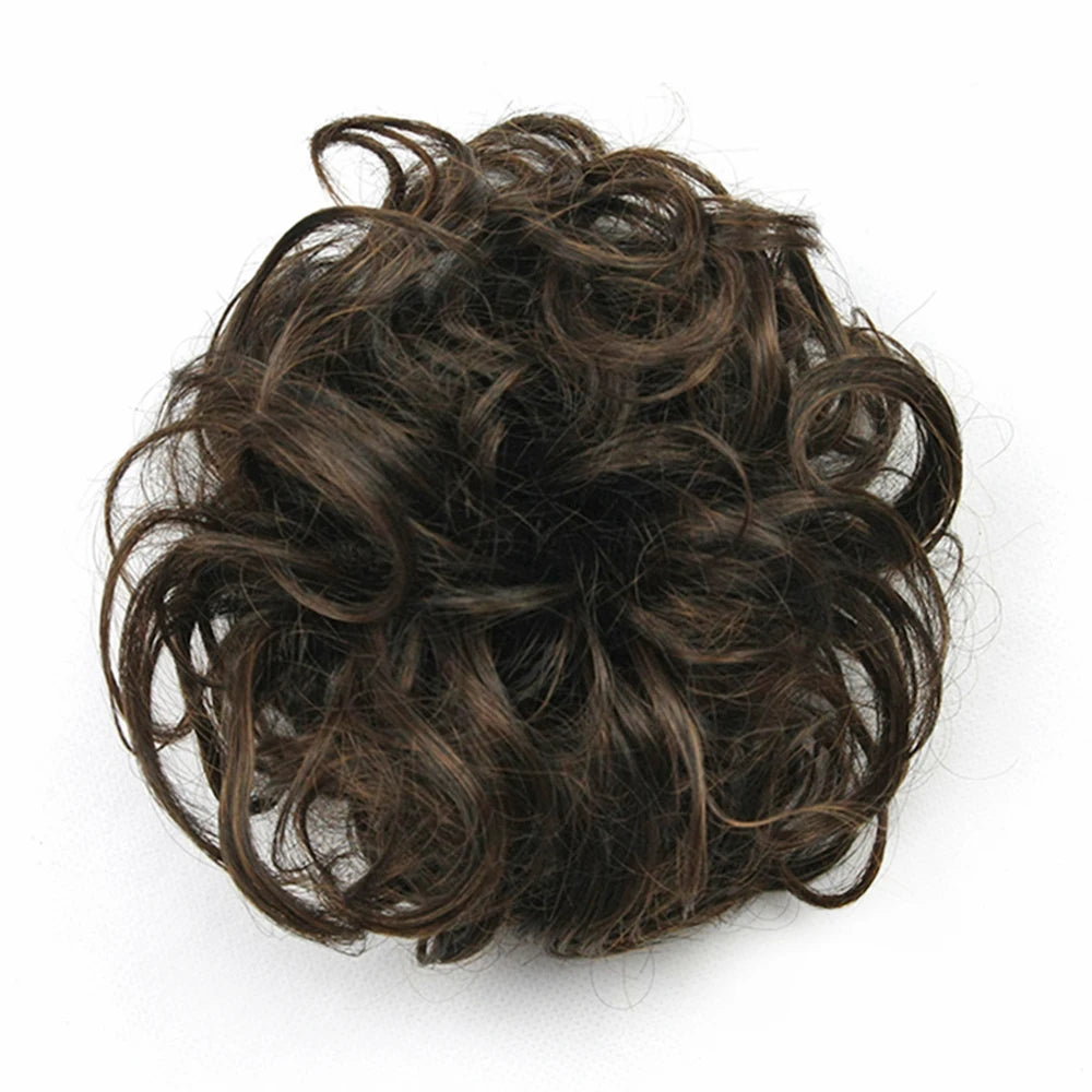 Messy Curly Hair Bun Scrunchie for Instant Volume and Elegant Updos - 15