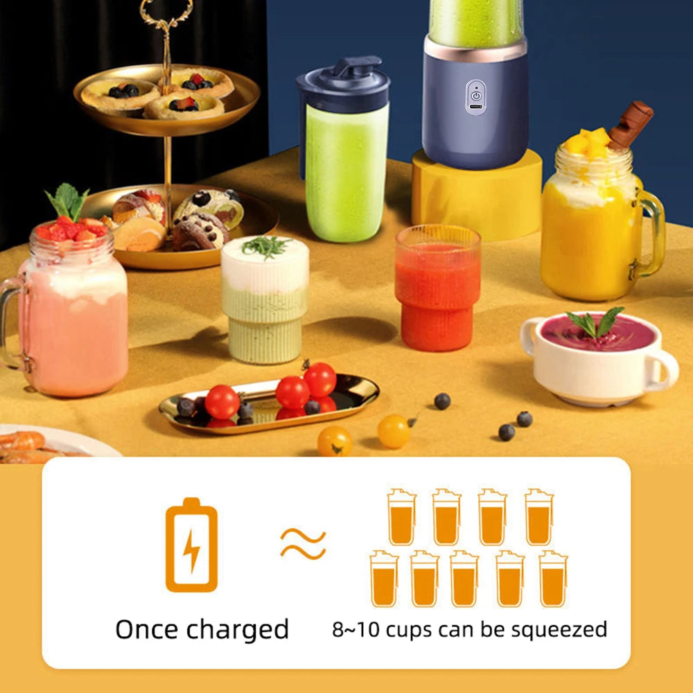 Portable Wireless Electric Juicer Cup for Fresh Fruit Smoothies - 5