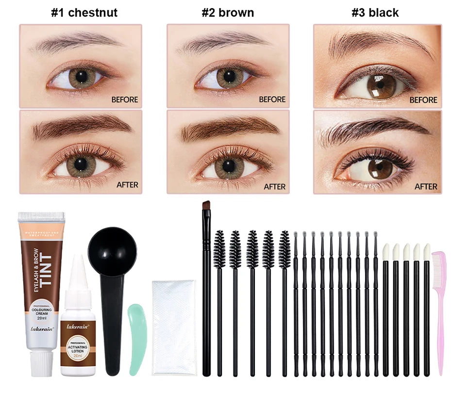 Professional Eyelash and Eyebrow Tinting Kit for Long Lasting Color