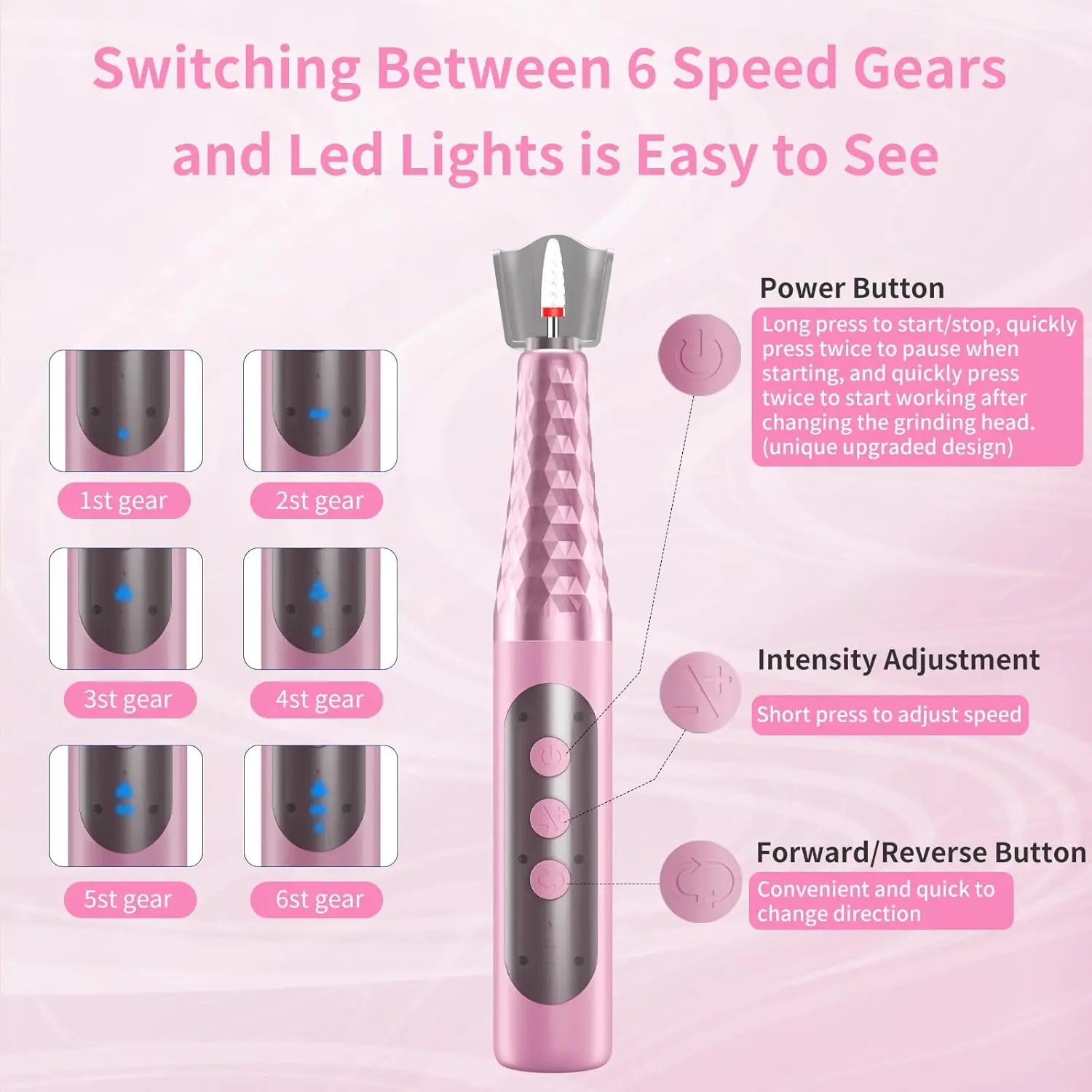 Cordless Electric Nail Drill Kit for Salon-Quality Manicures at Home - 5