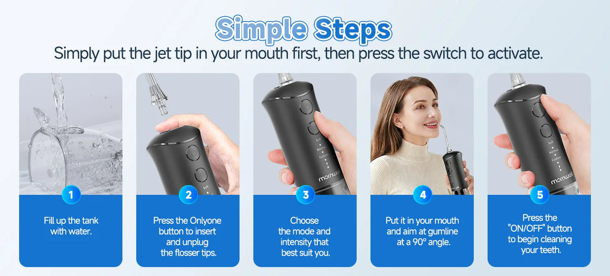 Portable Electric Nasal Rinse and Water Flosser Combo for Sinus Relief