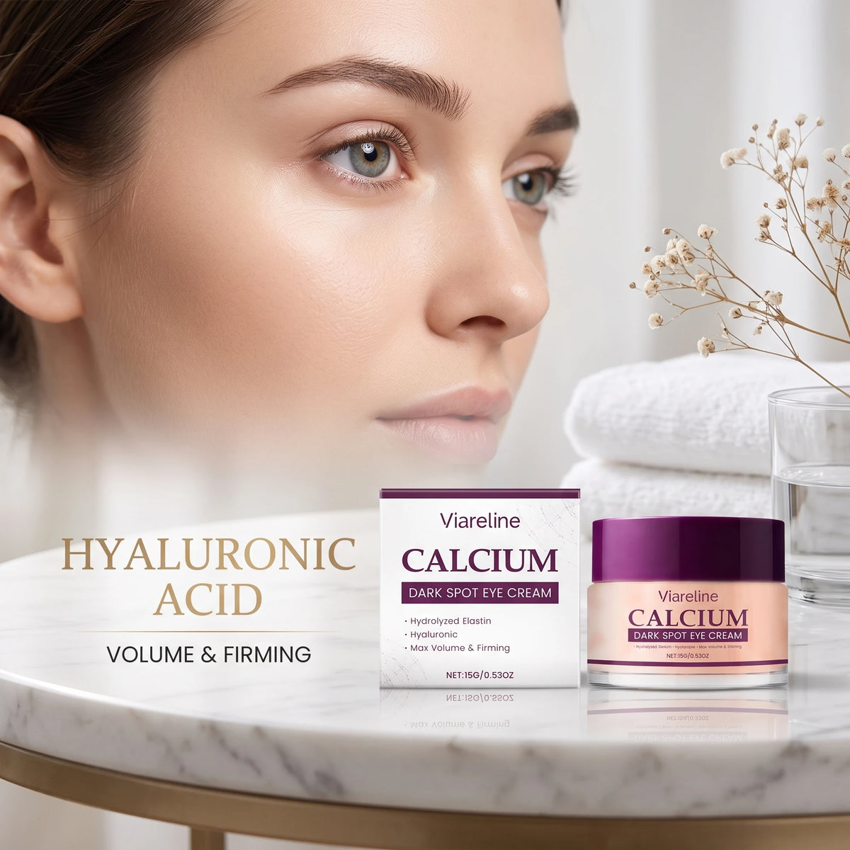 Hydrating Calcium Eye Cream for Dark Circles and Fine Lines