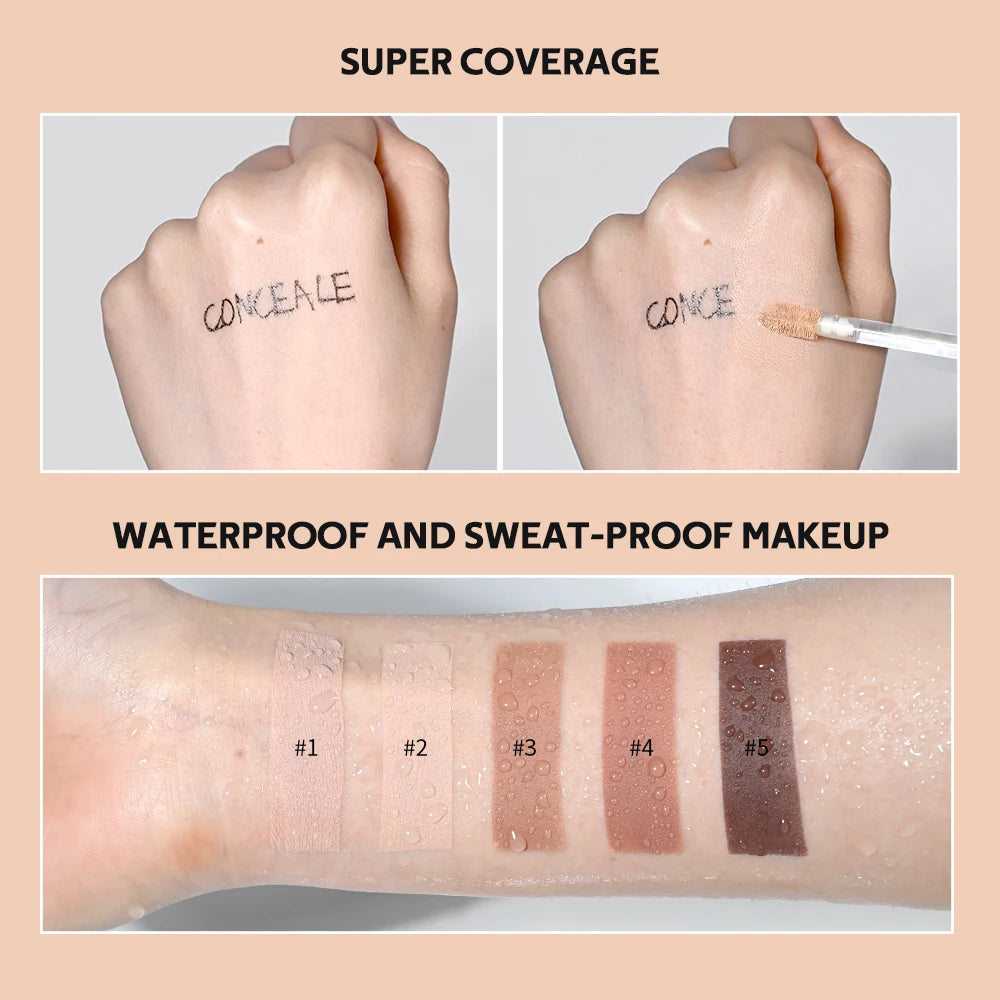 5-Color Full Coverage Waterproof Sculpting Concealer for Face and Blemishes
