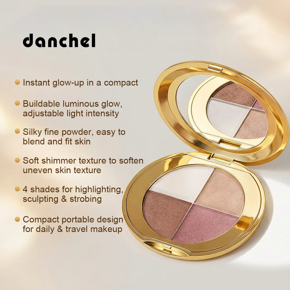 4-in-1 Highlighting and Contouring Face Palette for Eyes and Cheeks - 3